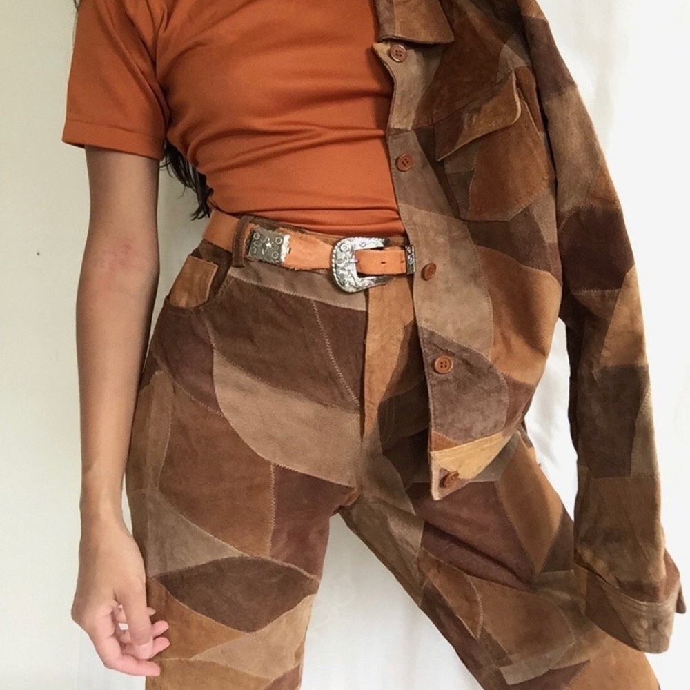 Newport News Suede Patchwork Pants - Size 12